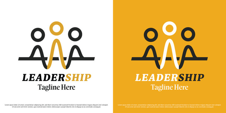 Leadership team logo design illustration vector. Leader group job silhouette. Management boss symbol icon.