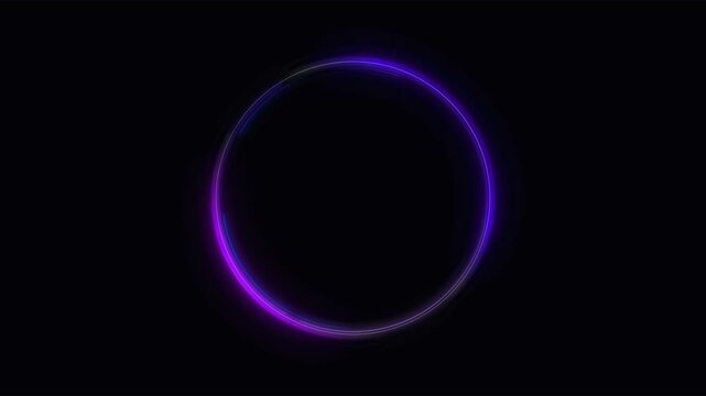 Purple glowing circular light effect abstract animation