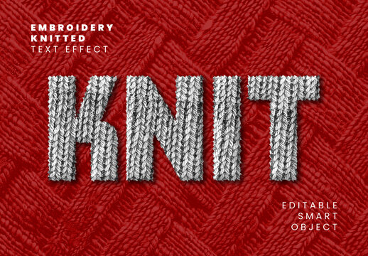 Embroidery Knitted Text Effect