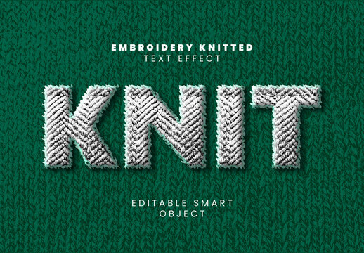 Embroidery Knitted Text Effect