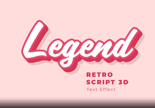 Retro Script 3D Text Effect