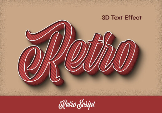 Retro Script 3D Text Effect