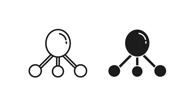 Network connection icon set, outline and solid style