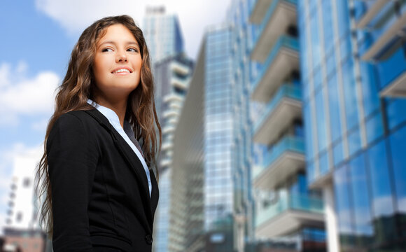 Young businesswoman aspiring to success in the city