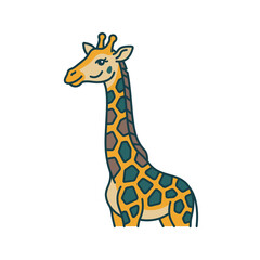 Fototapeta premium Stylized giraffe bust illustration with vibrant spots.