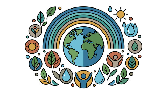 Global ozone layer preservation concept with earth climate water and environmental sustainability