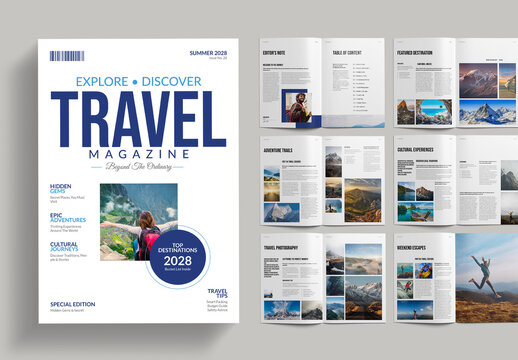 Travel Magazine Template Layout