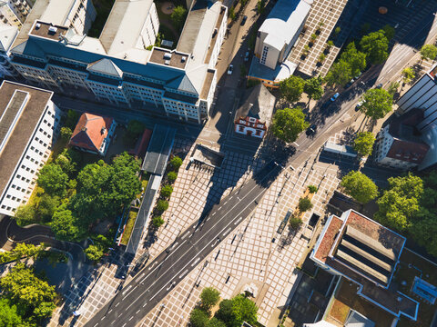 Marktplatz in Offenbach am Main, Hesse: Development of a new residential area in a city with condominiums and apartments