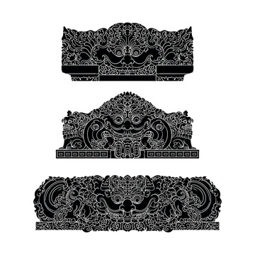 silhouette kala ornament at prambanan temple