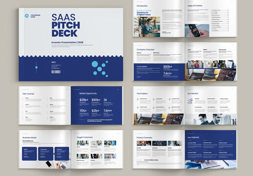 Saas Pitch Deck Landscape Brochure Layout