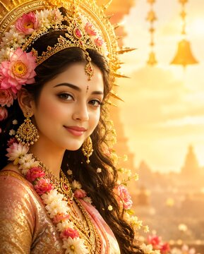 Divine Goddess Parvati Navami Celebration Hindu Festival Jaya Parvati Vrat Durga Mata Blessings Spiritual Devotion Traditional Indian Culture Sacred Worship