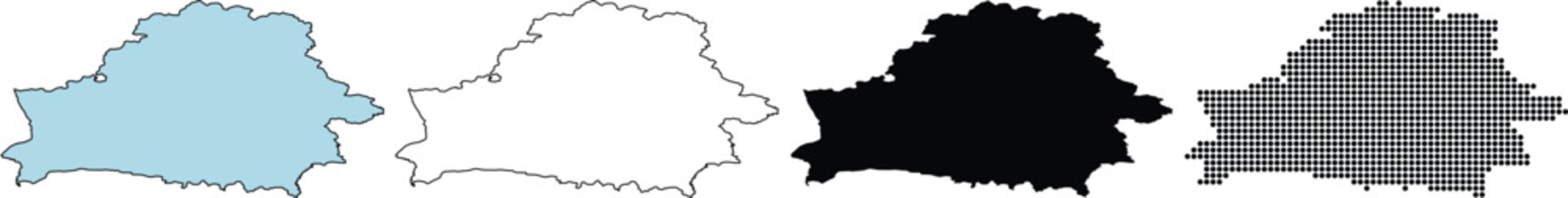 Belarus Map Outline and Geographic Silhouette Vector