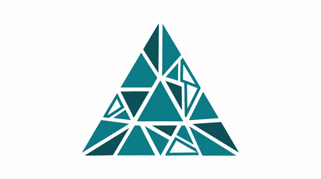 Abstract Teal Triangle Logo Design Composed of Geometric Shards.