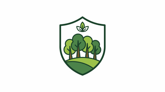 Eco friendly nature shield protection logo symbol.