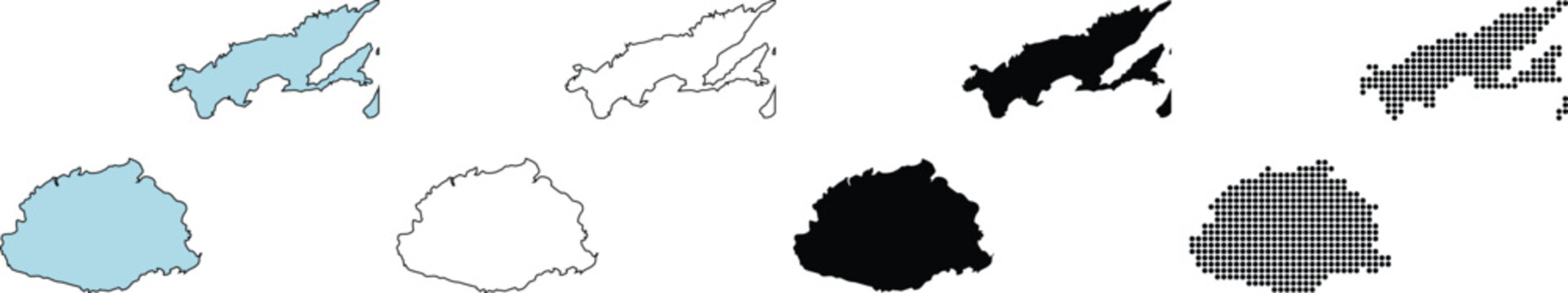 Fiji Map Outline and Geographic Silhouette Vector