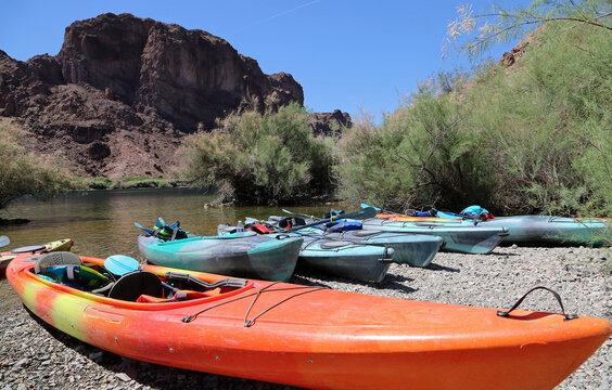 Scene with kayaks - Black Canyon - Colorado River, Arizona
