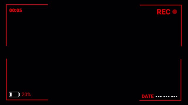 Record button animation on a transparent background, record overlay animation for video recording, movie recording. Perfect for shows and social media live performances  in 4k with alpha channel.
