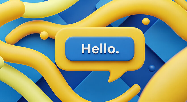 Hello speech bubble text message.