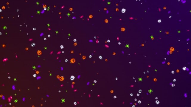Cute Halloween Icons Falling Background Animation