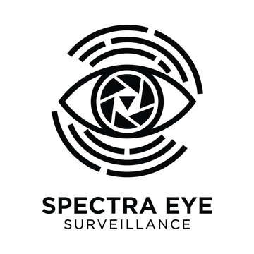 Spectra eye surveillance logo with camera symbol