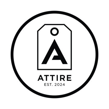 Minimalist attire fashion tag logo with circle badge