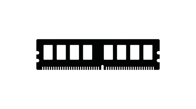 Computer RAM memory module hardware component silhouette.
