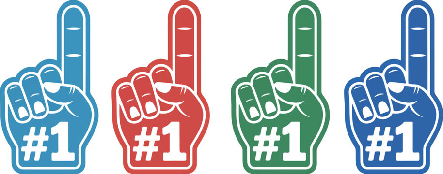 Four foam finger number one sports fan