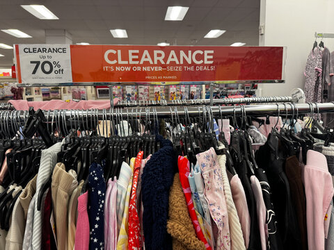 Mesa, Arizona - June 28, 2026: Display of women's clearance clothing sold at a Kohls department store