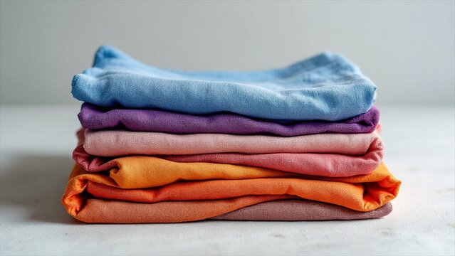stack of colorful clothes