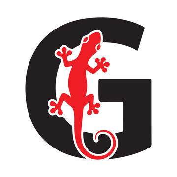Letter G gecko lizard logo design vector icon