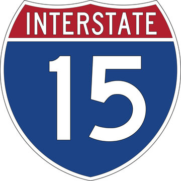 Interstate 15 I-15 Sign Icon Highway Vector Symbol