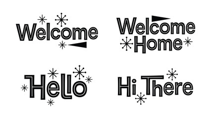 Creative welcome greeting text designs with star decorative elements © NasimaAktar