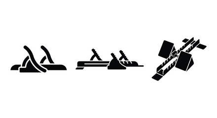 Construction Equipment Silhouettes Bulldozer Excavator And Dump Truck Silhouette © asma