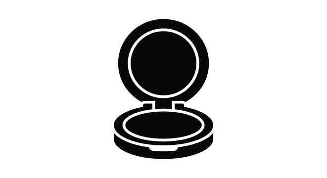 Compact mirror with open lid black silhouette