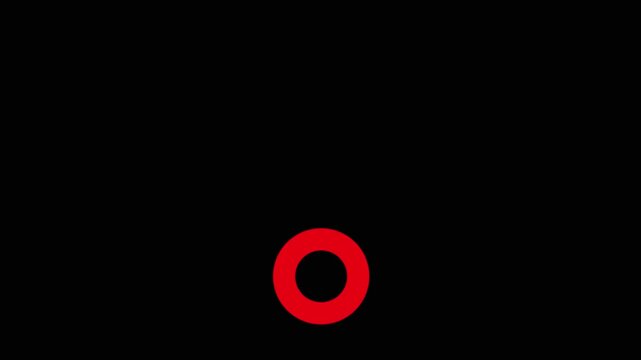 Red circle loading spinner icon animation on black background a simple, circular rotating against a clean for digital interfaces rotating interface web status data
