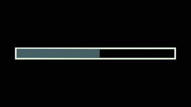 Simple gray horizontal progress bar animation a neutral filling up against a clean black background interface element loading status interface design web loading status interface design web