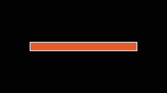 Orange progress bar indicator graphic element isolated on black a simple loading centered on a background for user interface design loading interface design motion status