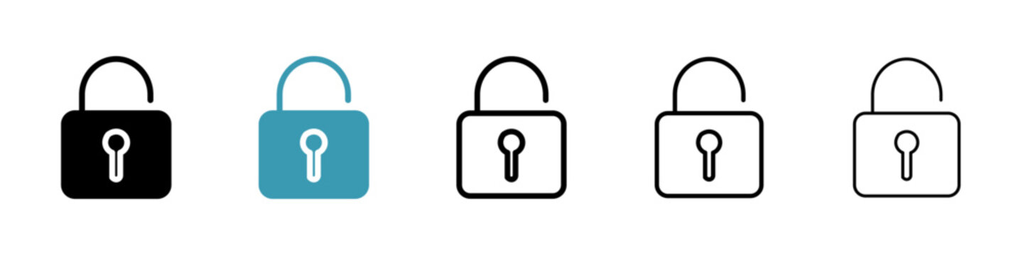 Unlock vector icon logo or illustration