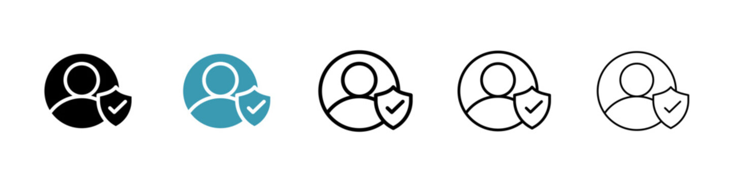 User protection vector icon logo or illustration