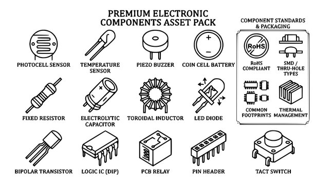 Network cable outline icon vector collection
