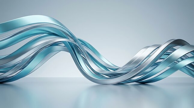 Abstract flowing liquid metal waves in futuristic lighting.