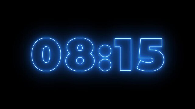 9 minutes Countdown timer, 9 minutes displays a timer counting down minutes and seconds. Countdown timer from 9 to 0 minute time transparent background 4K countdown animation.
