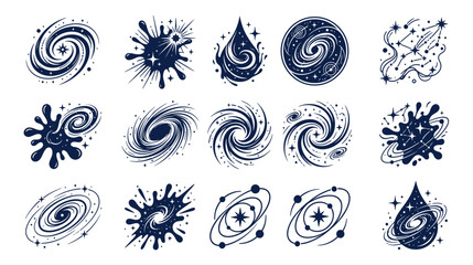 Cosmic Swirls and Splatters: Galactic and Nebula Illustrations © ahmad