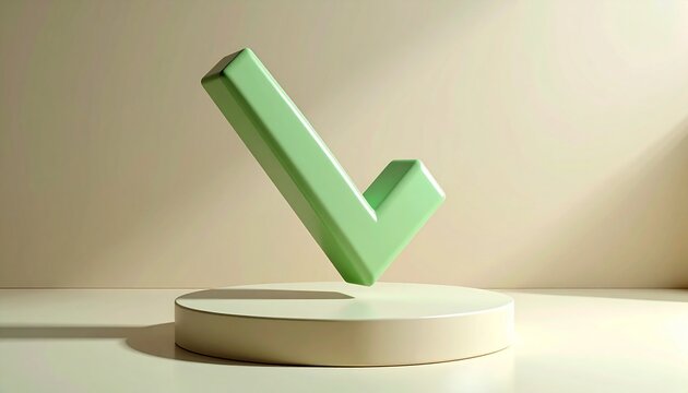 アイソメトリックなミニマルなチェックマークの3Dイラスト