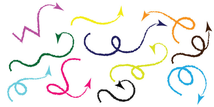 Colorful arrow divider element set dynamic graphic design resource for sections and visual breaks