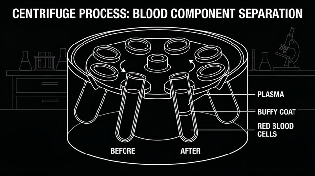 Centrifuge process for blood component separation