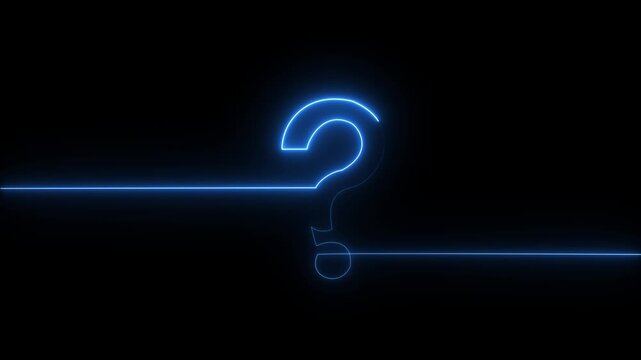 neon glowing loop Question mark sign Question mark icon asking icon animation.4k resolution abstract advice animation 4k video
