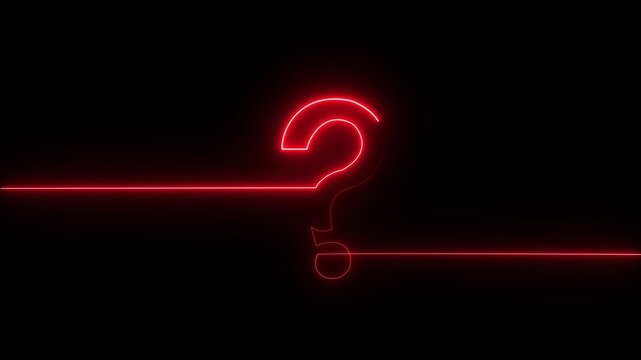 neon glowing loop Question mark sign Question mark icon asking icon animation.4k resolution abstract advice animation 4k video