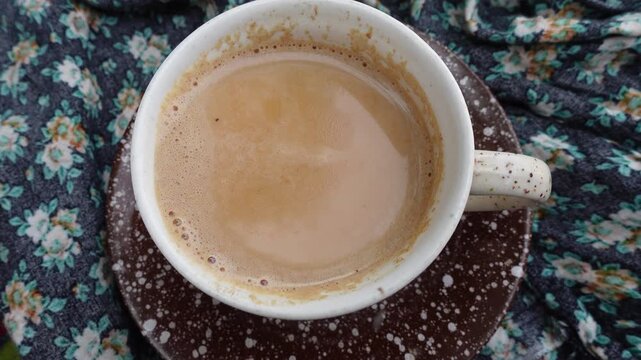 Cup of pure Milk tea, Pakistan's traditional Tea, video