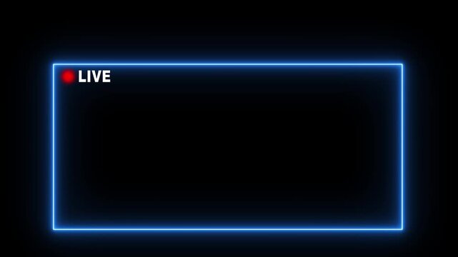Live streaming sign icon animation. online camera recording overlay live animation4k video